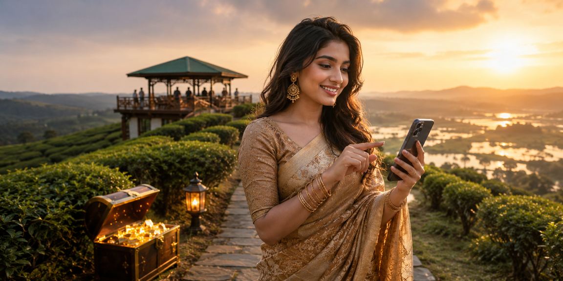 সিলেটের চা বাগানে মোবাইলে ক্যাসিনো খেলার দৃশ্য
